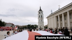 Архіўнае ілюстрацыйнае фота. Беларусы на акцыі салідарнасьці з палітвязьнямі ў Вільні, 21 траўня 2024 году 