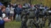 Belarus - Belarusian law enforcement officers block opposition supporters during their rally to reject the presidential election results in Minsk, 1nov2020