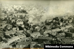 Забудова вуліцы Няміга ў Менску з вышыні, 1944 год. Ілюстрацыйнае фота