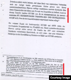 Фрагмент доклада БНД от 8 апреля 1999 г., стр. 15