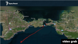 Прогнозоване УкрНЦЕМ поширення мазуту в морі. (Скриншот із відео)