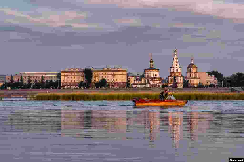 View of the Lower Embankment of the Angara River in Irkutsk